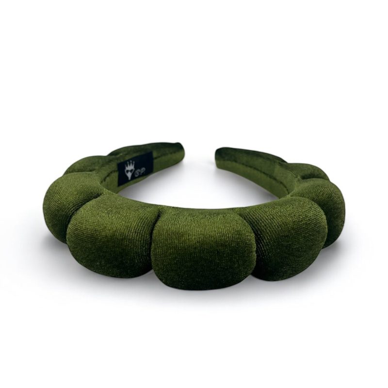 Cerchietto Skincare in velluto (Verde militare)