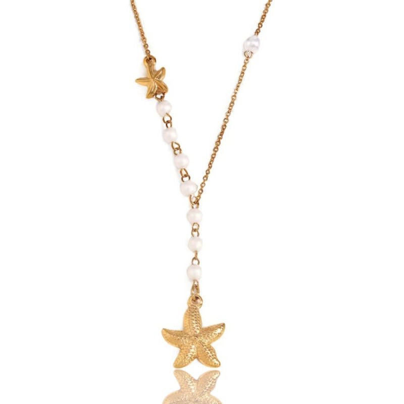 Collana con Stella Marina e Perle sintetiche (Oro)
