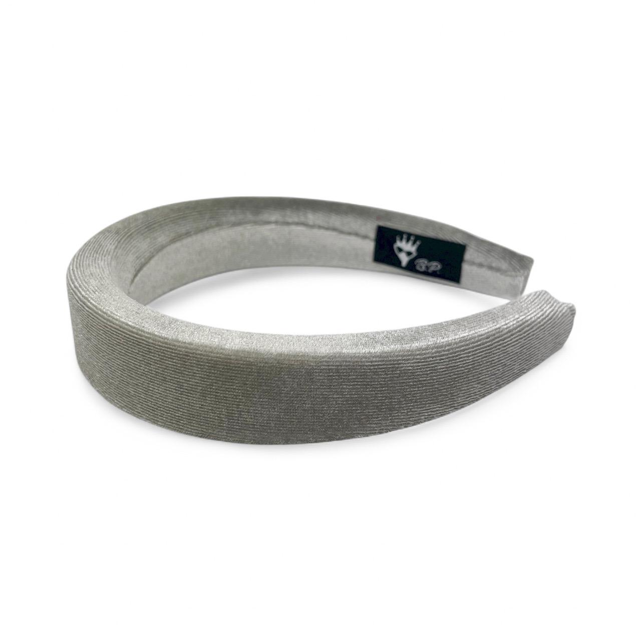 cerchietto bombato in velluto grigio