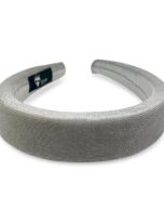 cerchietto bombato in velluto grigio