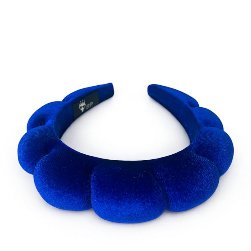Cerchietto Skincare in velluto (Blu reale)