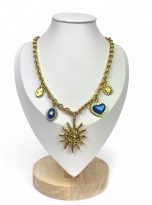 Collana Sole con Charms Blu