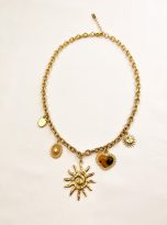 Collana Sole con charms -oro e giallo