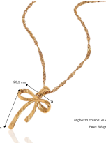 Collana fiocco in acciaio inossidabile 316L – misure