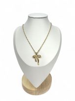 Collana fiocco stile coquette – acciaio inossidabile oro