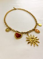 collana sole oro e rosso