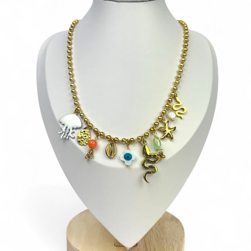 Collana Boho Pearl - Polpo Bianco e Dettagli Pastello