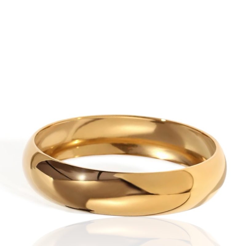 Bracciale rigido donna (Altezza 1,5 Cm, Acciaio Inossidabile, Gold)