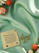 Orecchini fiocco – stile Coquette – Acciaio Inossidabile oro