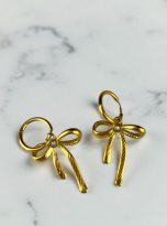 Orecchini stile Coquette in acciaio inossidabile dorato.