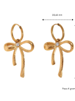 Orecchini stile Coquette fiocco – Acciaio Inossidabile oro- misure