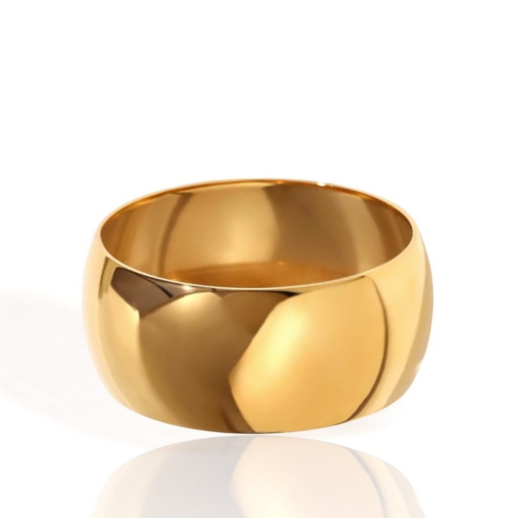 Bracciale rigido donna in acciaio inossidabile 316L, modello a fascia larga stile bold