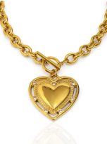 Collana cuore statement-bold con catena a maglia larga – Bottega della Principessa(1)