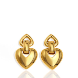 Orecchini a cuore statement-bold in acciaio inossidabile 316L con design moderno