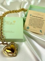 Collana a Cuore Dorata Statement con elegante confezione Bottega della Principessa