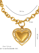 Collana statement a cuore – misure – Bottega della Principessa