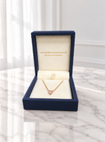 Collana cuore solitario rosa con scatola-Bottega della Principessa