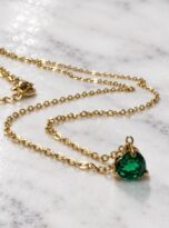 Collana cuore verde smeraldo