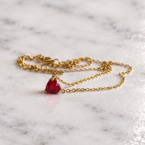 Collana Punto Luce Cuore Rosso