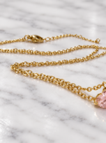 collana punto luce cuore rosa